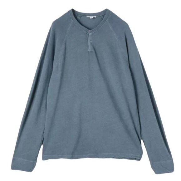 NWT $195 JAMES PERSE Slub Cotton Raglan Long Sleeve Henley 0 S Pullover LS Tee - Picture 2 of 4